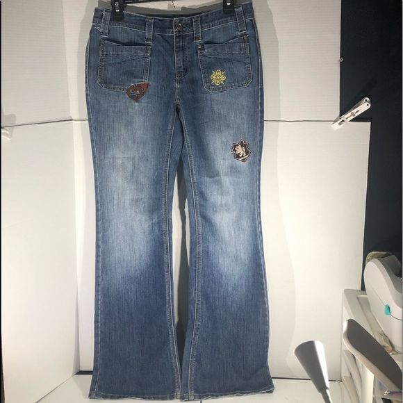 Tommy Hilfiger Denim - 𝅺Tommy Hilfiger Womens Retro Jeans 4 R embroidered patches unique Rare